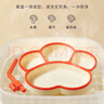 COOKSS 寶寶餐盤(pán)硅膠嬰兒學(xué)吃飯分格兒童餐具輔食碗餐盤(pán)帶吸盤(pán) 雙拼綠 曬單實(shí)拍圖