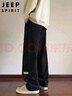 JEEP SPIRIT吉普褲子男士休閑褲男春秋季寬松直筒運(yùn)動(dòng)衛(wèi)長(zhǎng)褲 黑色 3XL 曬單實(shí)拍圖