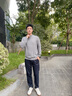 HLA海瀾之家長袖針織衫男純羊毛毛衣男25秋季 淺灰68 XL 180/96A 推薦151~164斤 曬單實(shí)拍圖