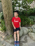 特步（XTEP）童裝國潮短袖套裝明日之星涼爽速干兩件套 砂巖紅  150  曬單實(shí)拍圖