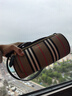 博柏利（BURBERRY）女款環(huán)保帆布手提單肩斜挎包巴瑞爾包女包禮物女 80304561 典藏米色標志性條紋 曬單實(shí)拍圖