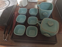 蘇氏陶瓷（SUSHI CERAMICS）茶具套裝汝窯可養可開(kāi)片茶杯帶竹木儲水茶盤(pán)高檔禮品送長(cháng)輩 曬單實(shí)拍圖