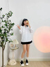 狄德拉真皮內增高8cm老爹鞋女夏季透氣小個(gè)子百搭厚底松糕休閑運動(dòng)鞋 米白色 增高8cm+牛皮 36 (230mm) 標準尺碼 曬單實(shí)拍圖