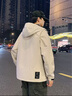 唐獅（TonLion）2025春男外套立領(lǐng)工裝連帽寬松夾克外套 XL  肉桂色  曬單實(shí)拍圖