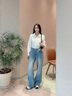 美麗衣櫥（BEAUTIFUL WARDROBE）水洗復古寬松垂感闊腿褲女2025秋季百搭高腰顯瘦直筒牛仔褲女 曬單實(shí)拍圖