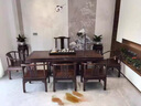 茂芝東非酸枝干泡茶桌愛里古夷蘇木黑檀干泡茶桌書桌雙用實木辦公茶臺 1.58米干泡桌+主椅+4張客椅 曬單實拍圖