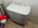 美的（Midea）半自動(dòng)雙桶洗衣機(jī) 8公斤洗+5.5脫水雙缸波輪 老人簡(jiǎn)易操作 品質(zhì)電機(jī)小巧不占地 租房宿舍必備 二級(jí) MP8DS136 曬單實(shí)拍圖