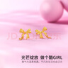 周六福（ZLF）七夕禮物  黃金耳飾女款足金999甜酷少女系列蝴蝶結(jié)耳釘 計價 1.36g 曬單實拍圖