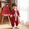 G.DUCKKIDS小黃鴨滿(mǎn)月嬰兒衣服春秋新生兒連體衣中國風(fēng)百天男女寶寶周歲禮服 紅色金鎖禮服+掛件 73cm 73碼3-7月建議寶寶6-8公斤 曬單實(shí)拍圖