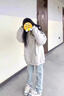 魯雅爾韓版潮流連帽衛(wèi)衣女秋季新款蝴蝶印花重磅上衣服寬松百搭休閑外套 白灰色 常規(guī)款 L 曬單實(shí)拍圖