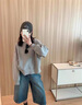 VHLK輕奢潮牌女裝衛(wèi)衣女2025春秋新款圓領(lǐng)長袖短款休閑純棉上衣外套女 灰色衛(wèi)衣 M 【建議95-105斤】 曬單實拍圖