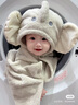 BABYGREAT嬰兒浴巾兒童洗澡巾斗篷帶帽子新生兒寶寶連帽包巾珊瑚絨吸水速干 曬單實(shí)拍圖