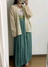 謎阿凰【霽荷仿花羅漢服半身裙】女小個(gè)子春夏改良國風(fēng)日常百搭通勤款 霽荷仿花羅褶裙（15天） M 曬單實(shí)拍圖