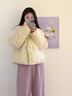 LPOX棉服女2025年冬季新款百搭碎花棉襖短款小個(gè)子外套女面包服棉服女 粉碎花 M 曬單實(shí)拍圖