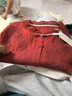 恒源祥棉麻亞麻女高端套裝小個(gè)子2025夏季新款短袖刺繡上衣闊腿褲兩件套 安可拉紅+麻本色 L (115-130斤) 曬單實(shí)拍圖