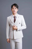 CEO雅戈?duì)?025夏季新款白色西服套裝男士商務(wù)正裝修身?xiàng)l紋西裝結(jié)婚 雪浪白(西服+馬甲+西褲，送領(lǐng)帶) XL 52 曬單實(shí)拍圖