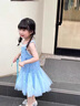 迪士尼（Disney）童裝愛(ài)莎公主裙女童裙子夏季薄款六一兒童表演服小女孩亮片魚(yú)尾裙 藍(lán)色艾莎 120 建議5~6歲（110-120cm） 曬單實(shí)拍圖