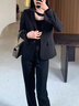 汐蔓嬌小西裝外套女職業(yè)裝秋冬季長袖套裝正裝大學(xué)生酒店銀行西服工作服 帶蓋西裝 L 碼(建議100-110斤) 曬單實(shí)拍圖