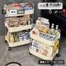 卓博廚房置物架落地移動(dòng)零食架層架客廳儲物架浴室收納架SJ12白色三層 曬單實(shí)拍圖