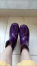 秋冬加絨雨鞋女短筒防水鞋防滑保暖水靴廚房洗車(chē)工作膠鞋套鞋 升級固定棉-紫色 38 曬單實(shí)拍圖