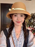 時(shí)島赫本風(fēng)帽子海邊草帽女編織漁夫帽女遮陽(yáng)帽防曬帽文藝甜美禮帽米白 【米色】 均碼 曬單實(shí)拍圖