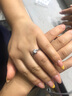 綰慕925莫桑石1克拉情侶戒指白金男女一對開口鉆戒 愛心鉆戒 曬單實拍圖