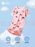 頂瓜瓜女童睡裙公主風(fēng)純棉夏季薄款小女孩家居服兒童親子睡衣 粉色 150  曬單實(shí)拍圖