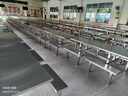 學(xué)校食堂餐桌椅組合工廠員工地小吃店不銹鋼連體餐桌4人6人8人位 4人（加厚款） 曬單實拍圖
