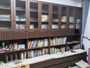 法詩韻實(shí)木定制卡座書柜一體整墻滿墻置儲物落地書架客廳橡木玻璃展示柜 1.6米長*2.2米高（四門書柜） ENF母嬰級環(huán)?？咕?8MM加厚橡木 曬單實(shí)拍圖