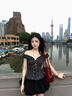 茯見(jiàn)襯衫復(fù)古辣妹黑色格子一字肩兩穿女裝夏季收腰短款小個(gè)子露肩上衣 黑色格紋M（建議95-110斤） 曬單實(shí)拍圖