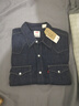 Levi's李維斯男士經(jīng)典寬松藍(lán)色牛仔襯衫時尚簡約美式水洗情侶外套 復(fù)古深藍(lán)色 M 曬單實(shí)拍圖