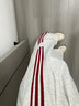 卡圖弛美式條紋休閑褲子男夏季寬松潮流高街垂感直筒闊腿運動(dòng)衛長(cháng)褲子 灰紅色 XL 曬單實(shí)拍圖