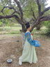 重回漢唐春辰錦原創(chuàng)唐制復(fù)原齊胸襦裙套裝披帛漢服女裝 上藍(lán)下綠齊胸套裝/現(xiàn)貨 L 165 曬單實(shí)拍圖