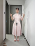 蘭卡·羅妮粉色旗袍敬酒服新娘訂婚禮服女回門連衣裙新中式平時(shí)可穿結(jié)婚便裝 粉色 S 曬單實(shí)拍圖