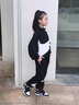 G.DUCKKIDS女童春秋裝套裝2024新款洋氣外套兒童運(yùn)動(dòng)服中大童秋冬季加絨衣服 黑色套裝 150cm 曬單實(shí)拍圖