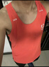 COZOK跑步背心競速運動(dòng)背心男馬拉松輕量透氣訓練跑步無(wú)袖速干衣田徑 活力橙【自帶夜跑反光標】 L 曬單實(shí)拍圖