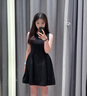 UR2025夏季新款女裝簡(jiǎn)約通勤氣質(zhì)收腰無(wú)袖連衣裙UWG750106 黑色 L 曬單實(shí)拍圖