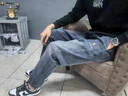 真維斯（Jeanswest）束腳牛仔褲男秋冬季2025新款潮牌美式哈倫寬松透氣百搭休閑褲子男 藍(lán)灰 XL 曬單實拍圖