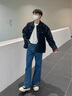 LEE COOPER微喇牛仔褲男秋季寬松直筒水洗深藍(lán)純棉百搭休閑長(zhǎng)褲子男士 深藍(lán)色 31 曬單實(shí)拍圖