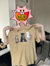 GAP男女裝2025夏季新款格紋貼布繡logo短袖T恤寬松多色上衣729330 卡其色 L (175/96A) 亞洲尺碼 曬單實(shí)拍圖
