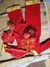 歐遙寶寶夏裝男童0-1-2-3周歲抓周服一周歲衣服唐裝百天生日兒童套裝6 紅色2 長(cháng)袖錦繡前程  90 (適合12-18個(gè)月) 江浙滬隔天到 曬單實(shí)拍圖