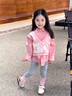 G.DUCK KIDS小黃鴨童裝女童套裝春秋季新款兒童衣服女休閑吊帶三件套俏皮簡(jiǎn)約 粉色 120 建議5~6歲（110-120cm） 曬單實(shí)拍圖