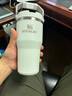 STANLEY 拎拎杯吸管杯水杯保溫杯不銹鋼杯子大容量辦公車載591ML-霜白  曬單實(shí)拍圖
