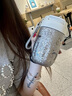 純鈦咖啡杯生日禮物保溫杯女士送女友閨蜜2025新款隨行水杯子鈦杯 冰花白420ml送杯刷 曬單實(shí)拍圖