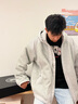 加拿大鵝（Canada Goose）【新品】Alberni男士雙面羊毛抓絨飛行員夾克大鵝外套 7067M 9409 銀樺麻灰/銀樺白 XL 曬單實拍圖