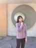 純色立領(lǐng)棉服女冬季時(shí)尚修身保暖棉襖外套氣質(zhì)百搭輕薄內搭棉衣J 紫色 3XL （105-120斤） 曬單實(shí)拍圖
