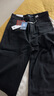 森馬（Semir）森柔牛仔|牛仔褲女抓毛寬松闊腿褲冬季女士做舊長褲103724124001A 曬單實拍圖