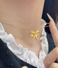 中國黃金（CHINA GOLD）蝴蝶結黃金吊墜女款在逃公主項鏈足金鎖骨鏈情人節(jié)生日禮物送女友 【今/次日達】蝴蝶結吊墜【配S925鏈】約0.7g 曬單實拍圖