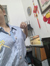 【送腰帶】文藝氣質(zhì)藍色連衣裙女2025新款夏裝顯瘦連衣裙D1390 藍色 M 【100-110斤】 曬單實(shí)拍圖
