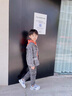 G.DUCKKIDS兒童裝男童秋裝套裝2024新款春秋款中大童男孩牛仔帥氣秋季衣服潮 灰色三件套 160cm 曬單實(shí)拍圖
